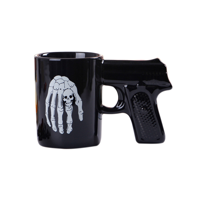 Pirate Pistol Creative Ceramic Water Gun Handle Mug 3D Shape Coffee Cup Factory Wholesale