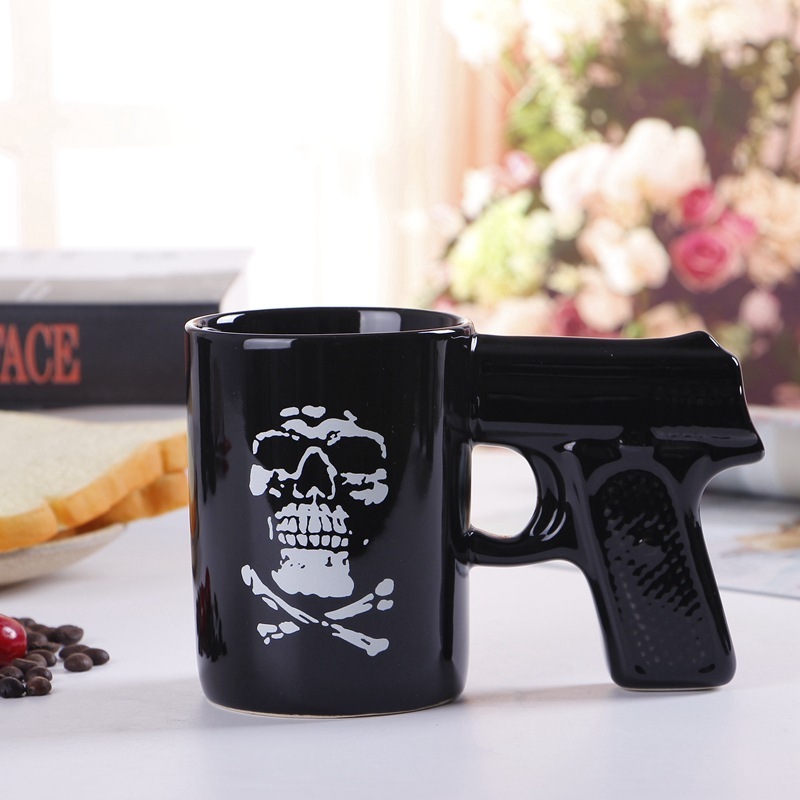 Pirate Pistol Creative Ceramic Water Gun Handle Mug 3D Shape Coffee Cup Factory Wholesale