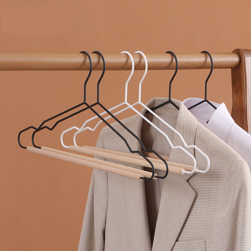 Hanger for wood metal clothing rack with clips fashion skirt clamp garment closet organizers wooden trousers pants hangers