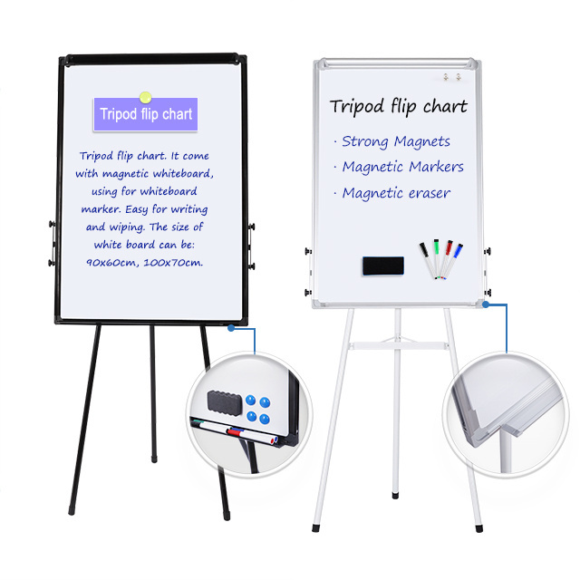 Customable Printed Flip Chart Dry Erase White Board With Tripod Stand Whiteboard