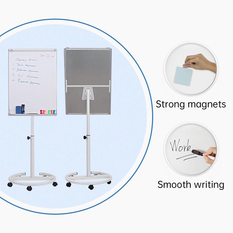 Low Price Mobile Whiteboard Portable Magnetic White Board Easel Dry Erase Board Stand Flipchart