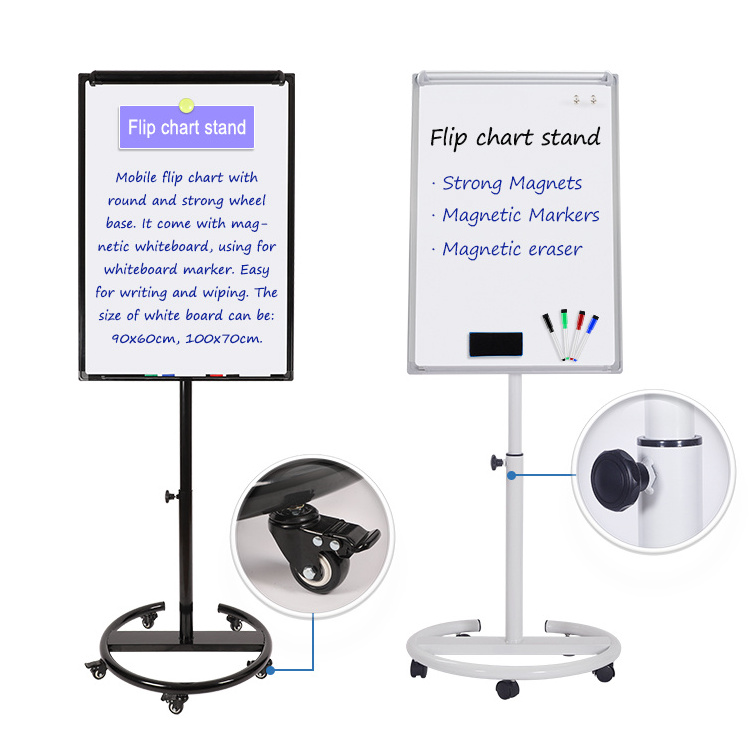 Low Price Mobile Whiteboard Portable Magnetic White Board Easel Dry Erase Board Stand Flipchart