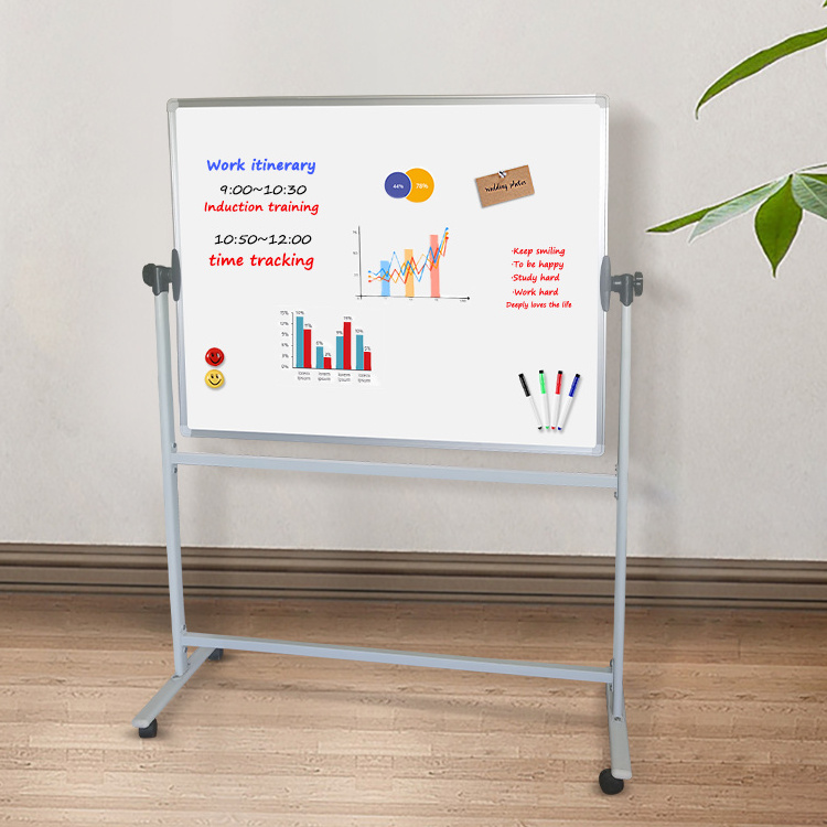 Customized Roll up  Dry Erase Lockable Universal Wheels Mobile Magnetic Whiteboard With Stand For School Office Meetings