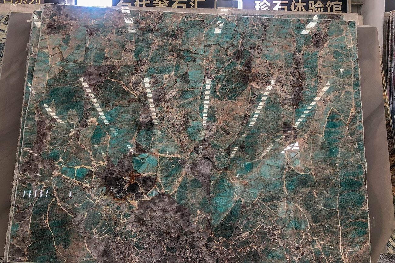 OEM/ODM Brazil Green Stone Quartzito Kitchen Countertops Amazonite Green Marble Quartzite Slabs For Table Tops