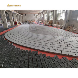 Stonelink Wholesale Chinese Small Block Grey Granite Black Cobble Stone Outdoor Garden Park Driveway G603 Paving Granite Stone