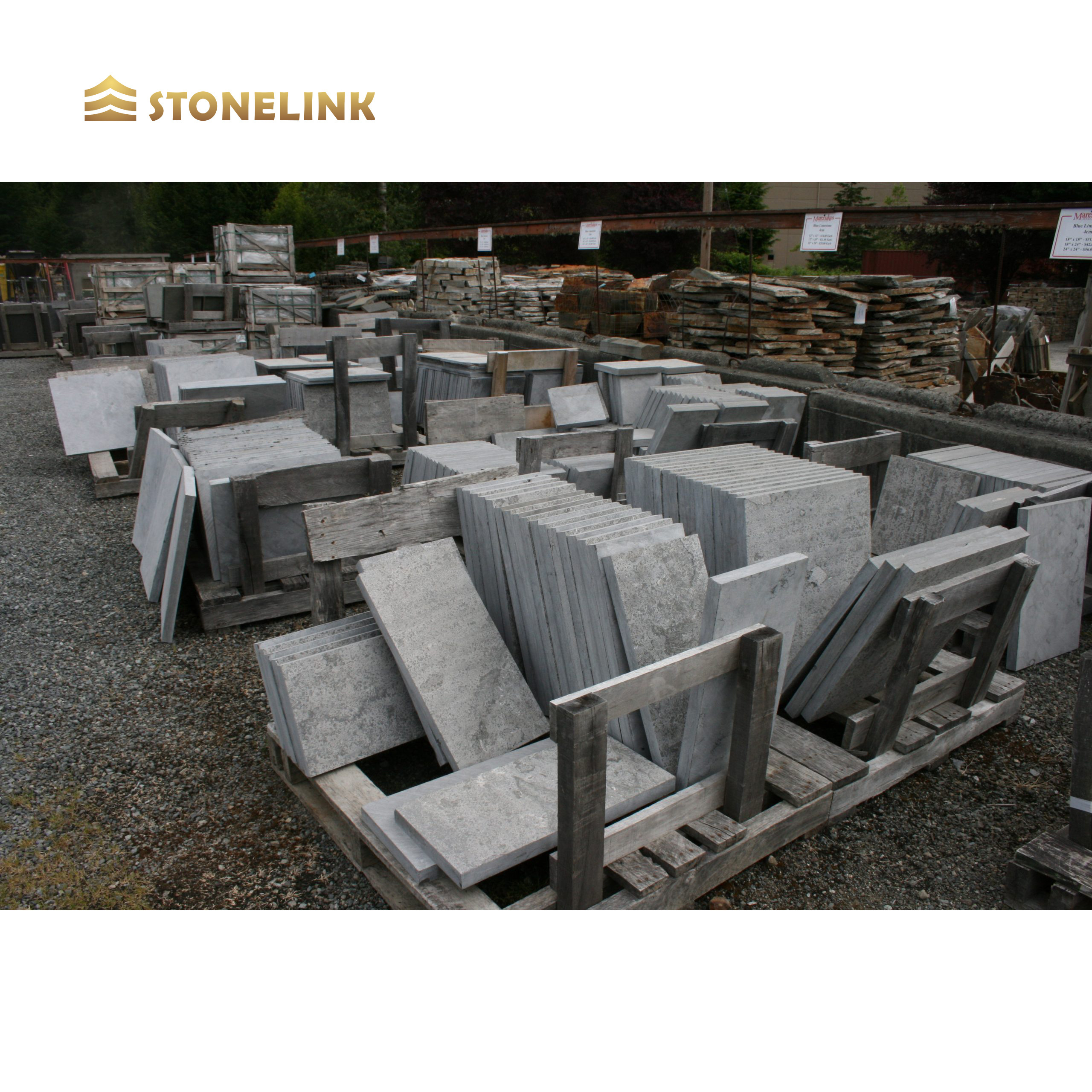 China Factory Wholesale Cheap Price Paving Tumbled Blue Limestone For Outdoor Floor Tiles