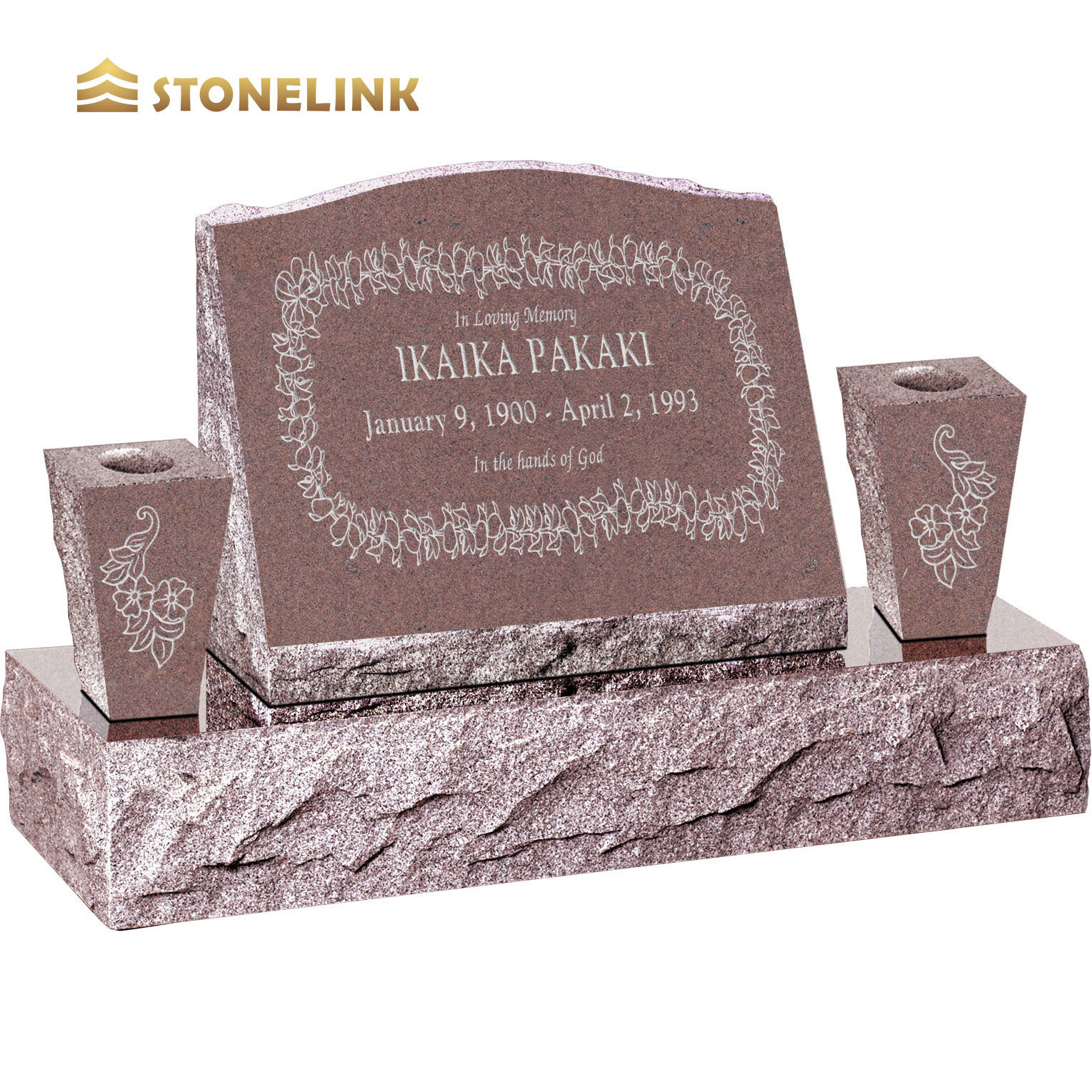 OEM ODM custom design wholesale price granite stone tombstone with vase headstone for graves