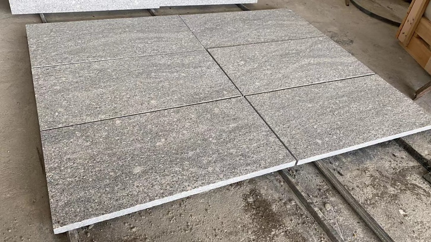 Cloudy Grey Flamed Polished Grey Natural Granite Paving Stone Outdoor Stair Step Granite Flooring Tile for Garden