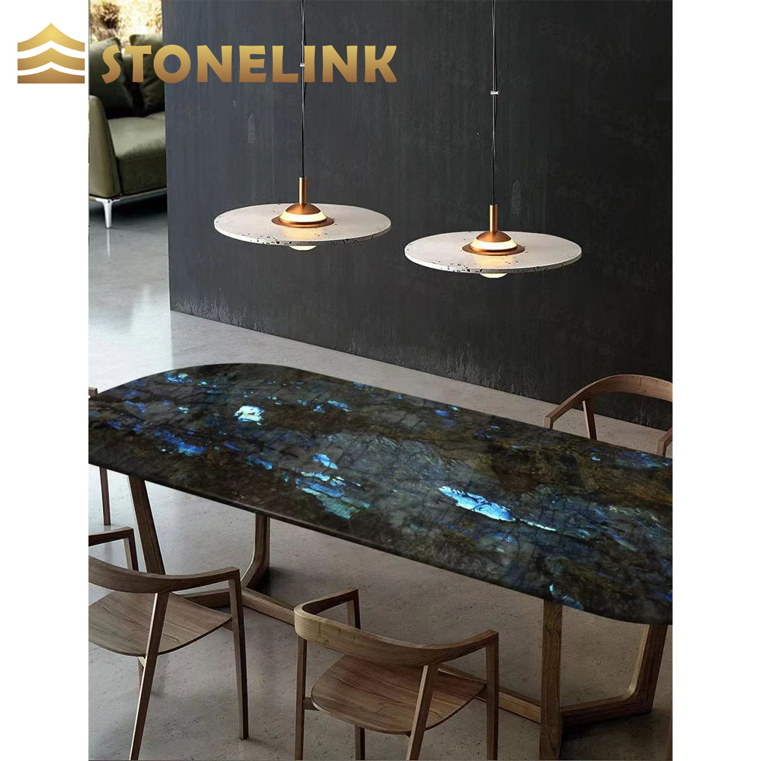 StoneLink Luxury Stone Blue Labradorite Granite Slabs Table Tops Countertops Home And Villa Design Decoration