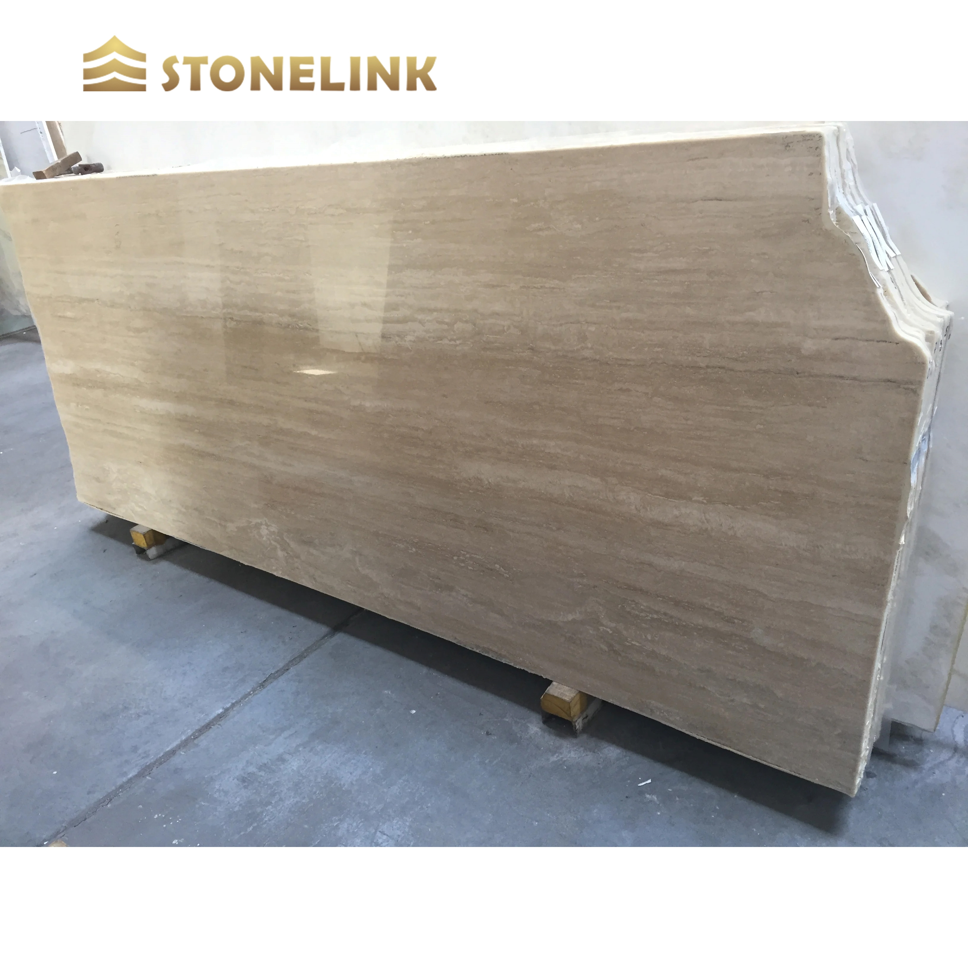 Wholesale Polished Filled Holes Ivory White Travertine Stone Sheet Wall Panel Slabs Flooring