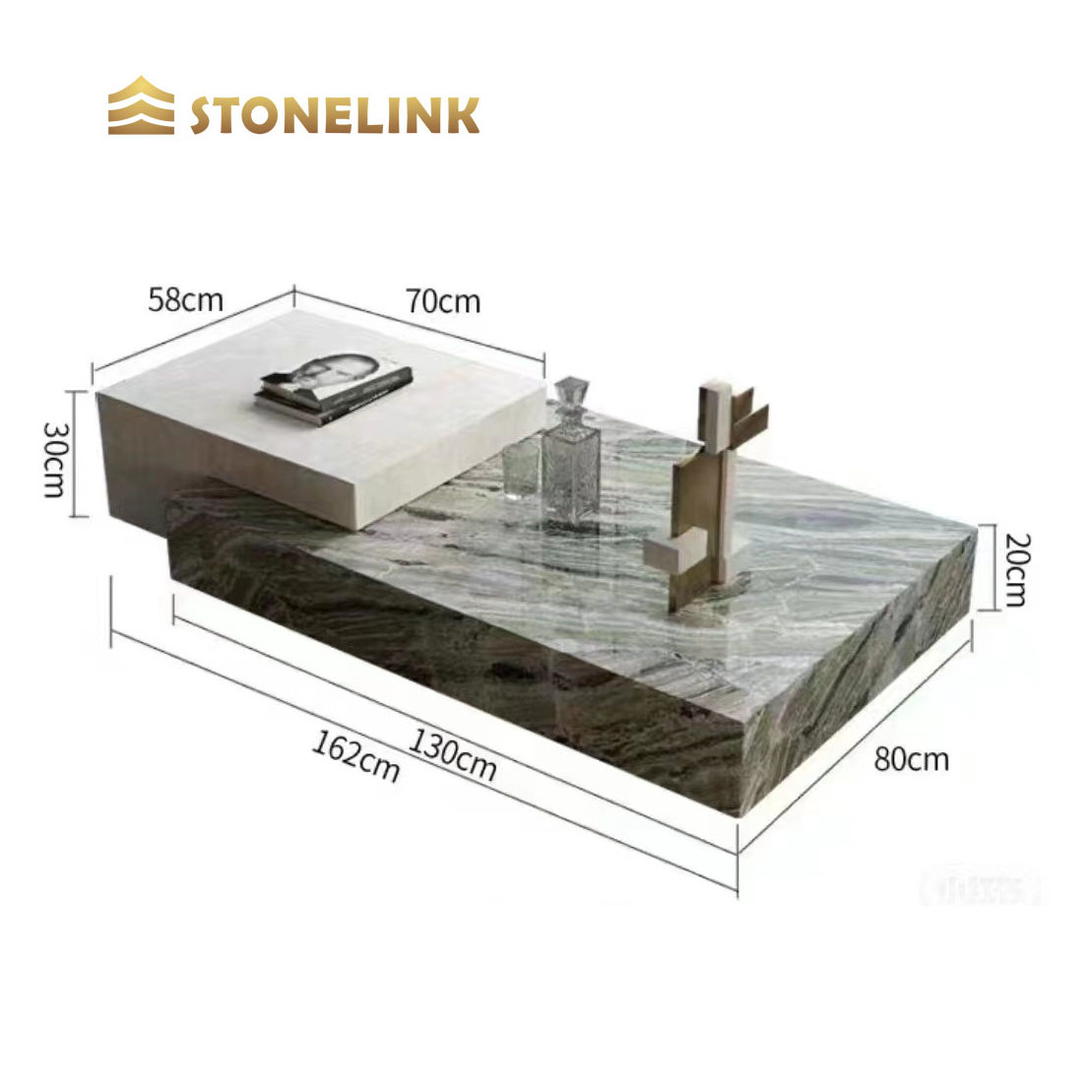 Stonelink Custom Design High End Natural Marble Plinth Table Top Home Hotel Furniture Marble Coffee Table