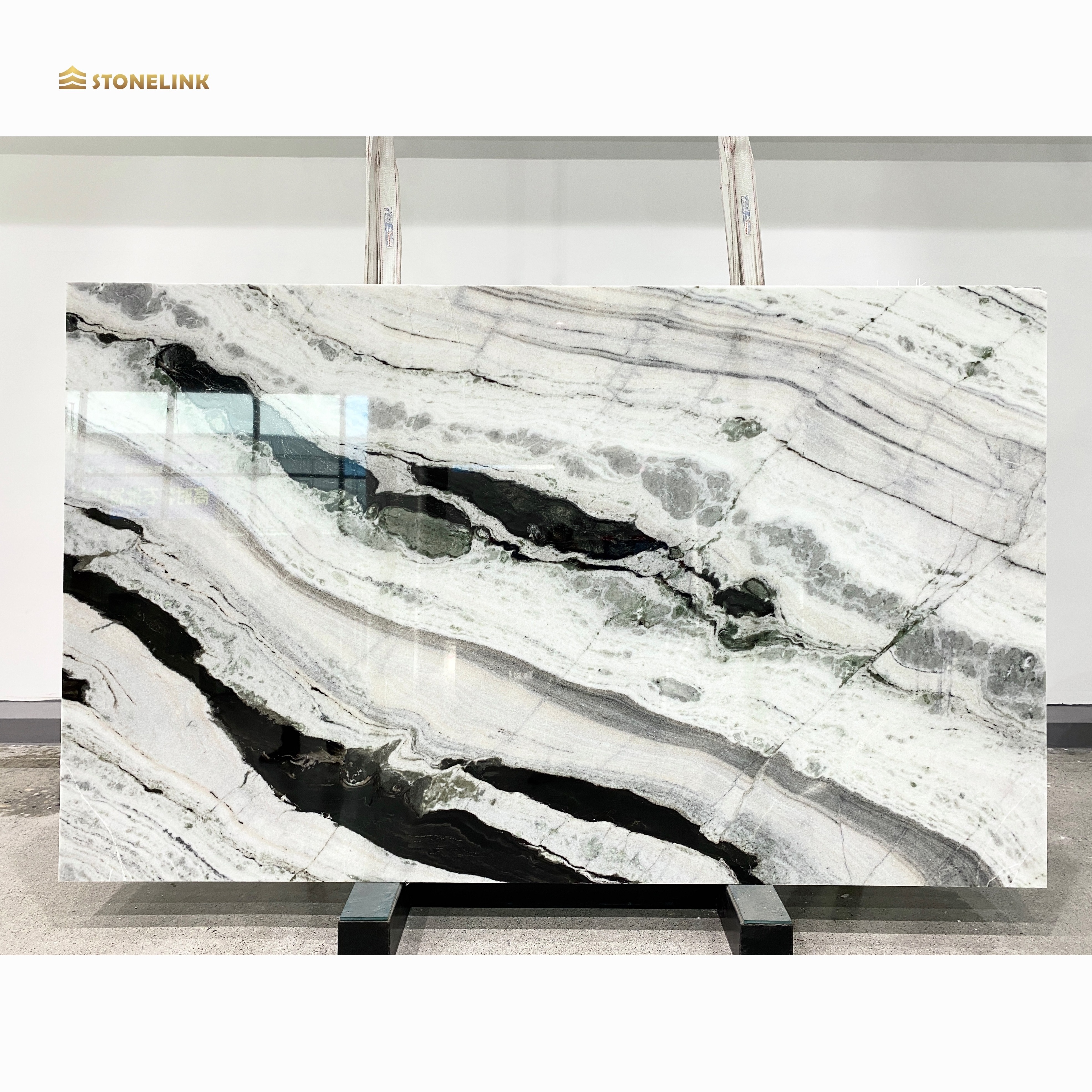 Stonelink 2024 New Arrivals Luxury Natural Stone Interior Decoration Panda White Marble Slabs