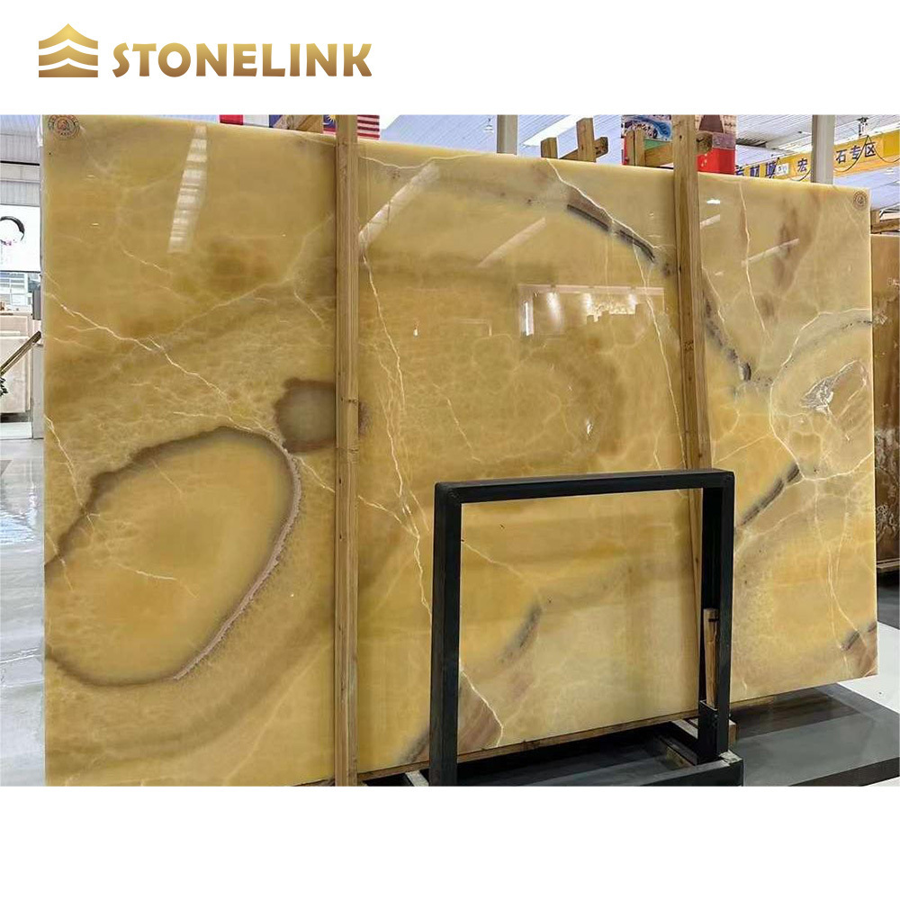 OEM/ODM Onice onix China Honey Beige Polished Natural Stone Slab Wall Tile Yellow Onyx Orange Onyx