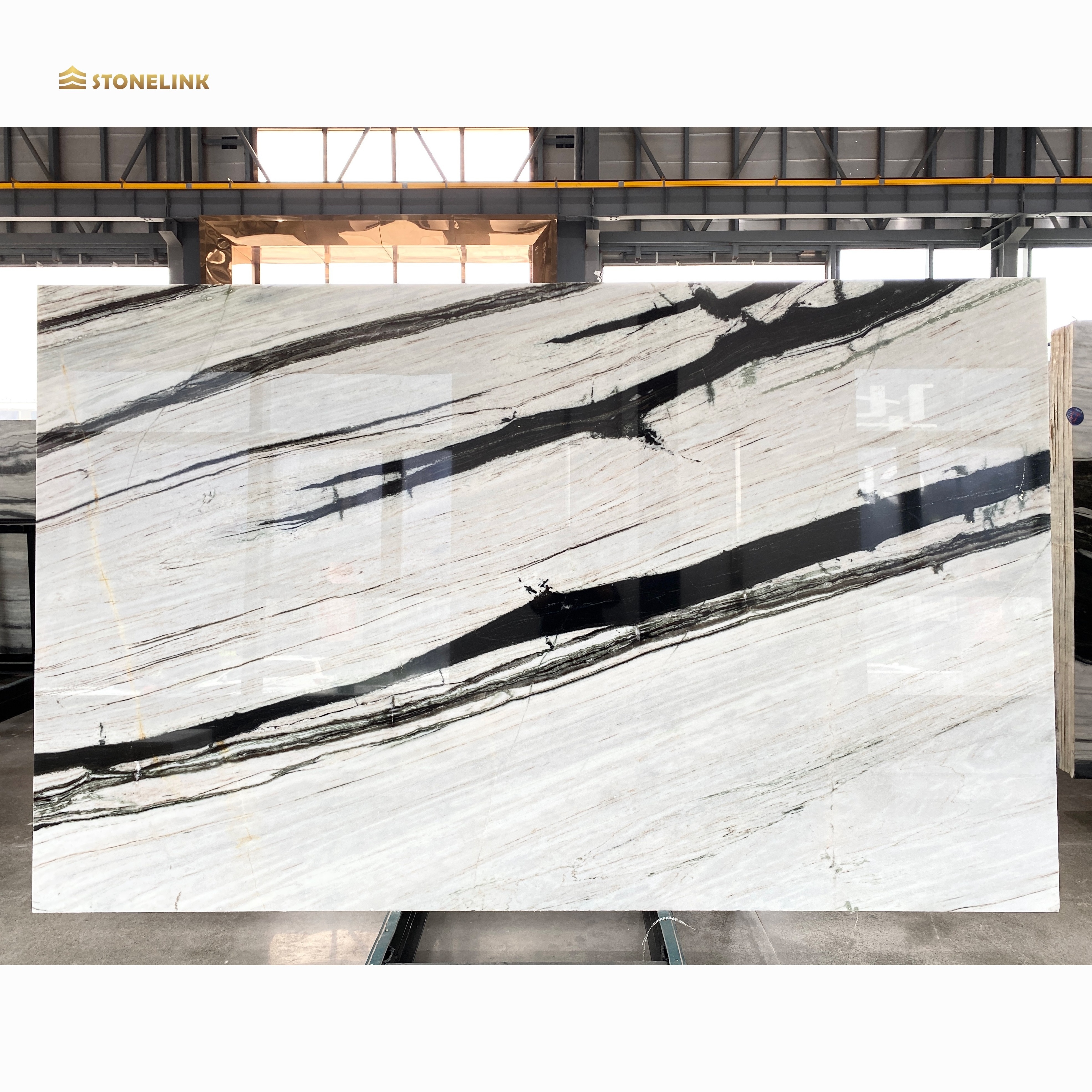 Stonelink 2024 New Arrivals Luxury Natural Stone Interior Decoration Panda White Marble Slabs