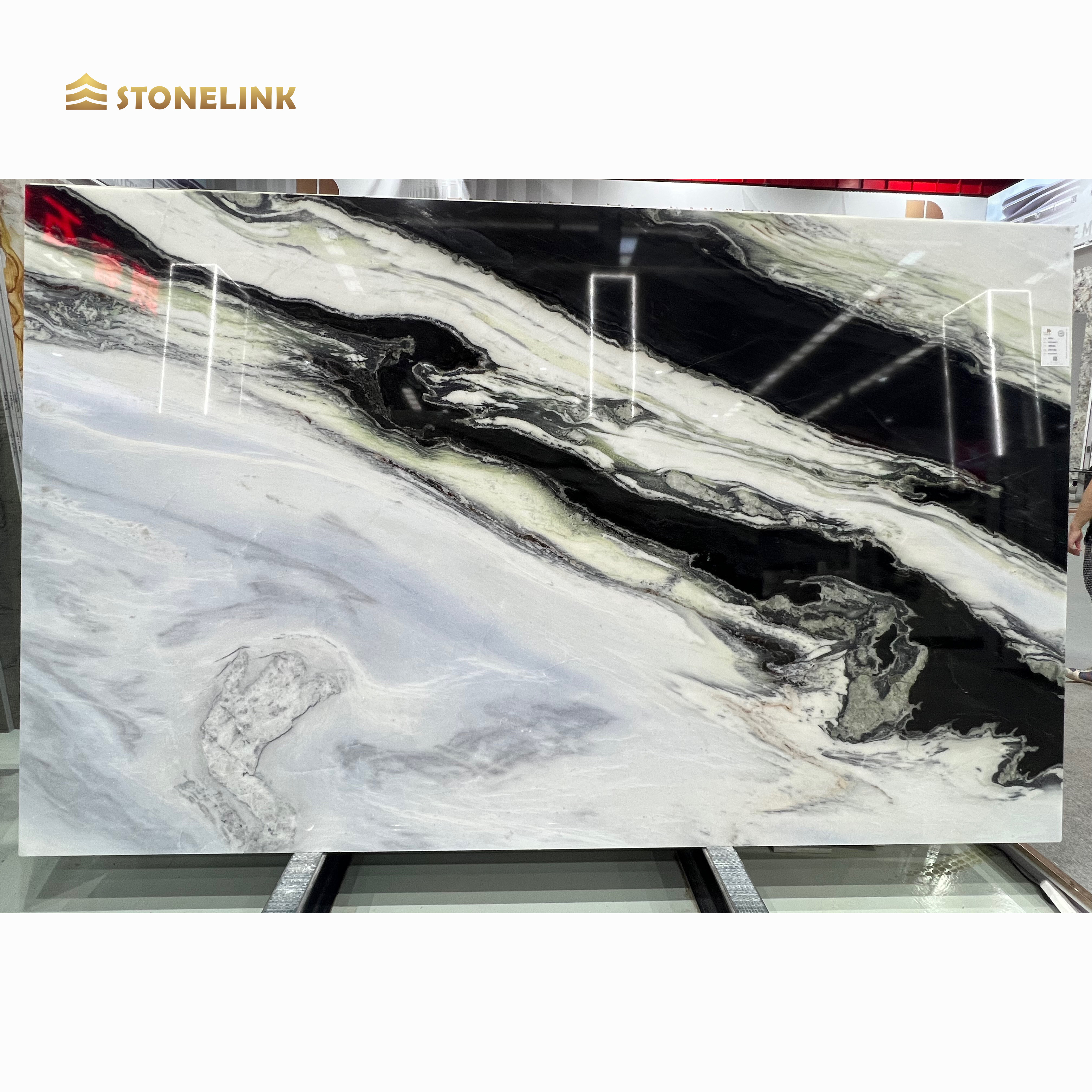 Stonelink Popular Luxury Natural White Marble Custom Polished Panda White Marble For Floor Wall Tiles Countertop