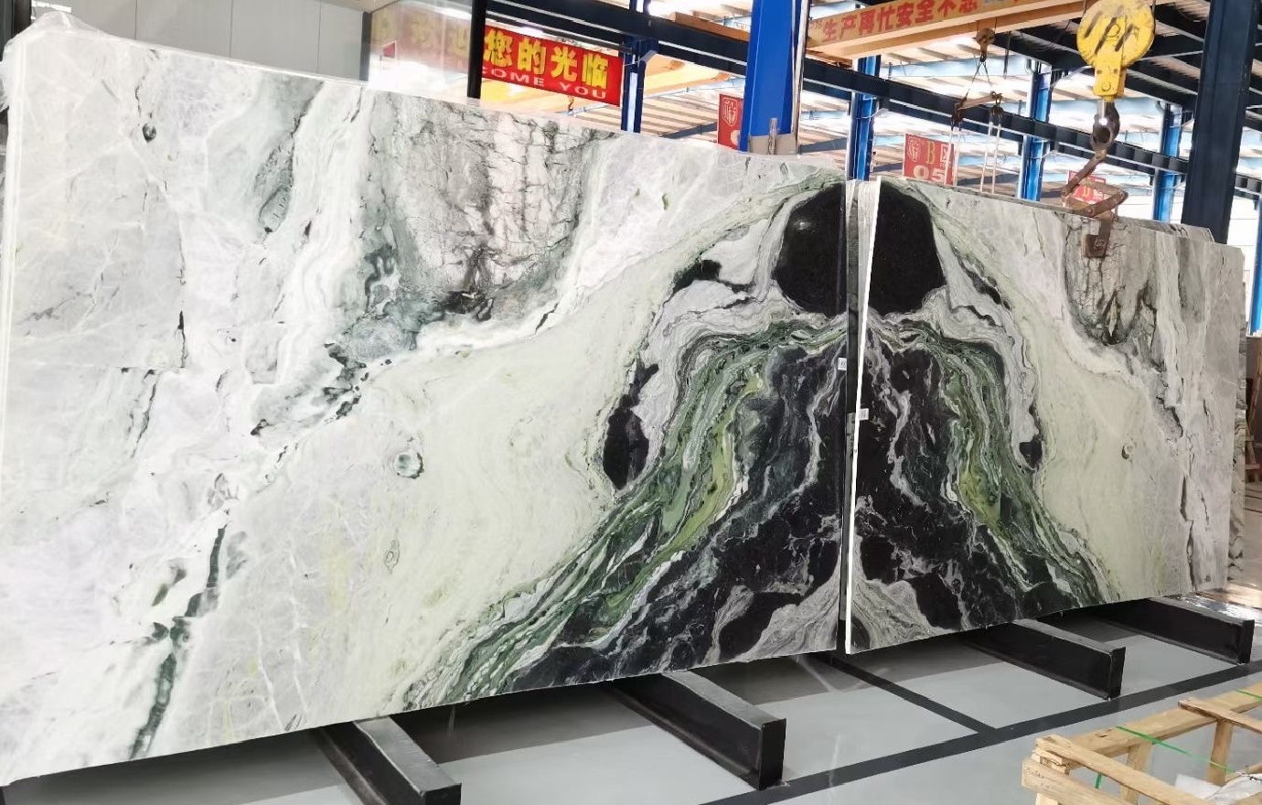 Marble Block Raw Material Green Marble  Cold Ice Jade Emerald  Marble Stone Block For High End Decoration