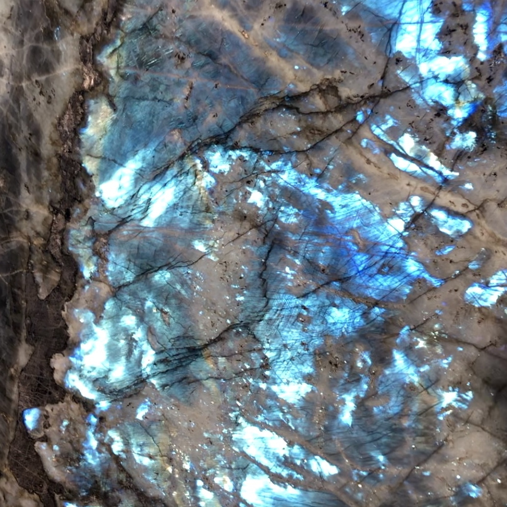 Top Grade Exotic Luxury Blue Lemurian Stone Blue Labradorite Granite Slabs For Kitchen Countertop