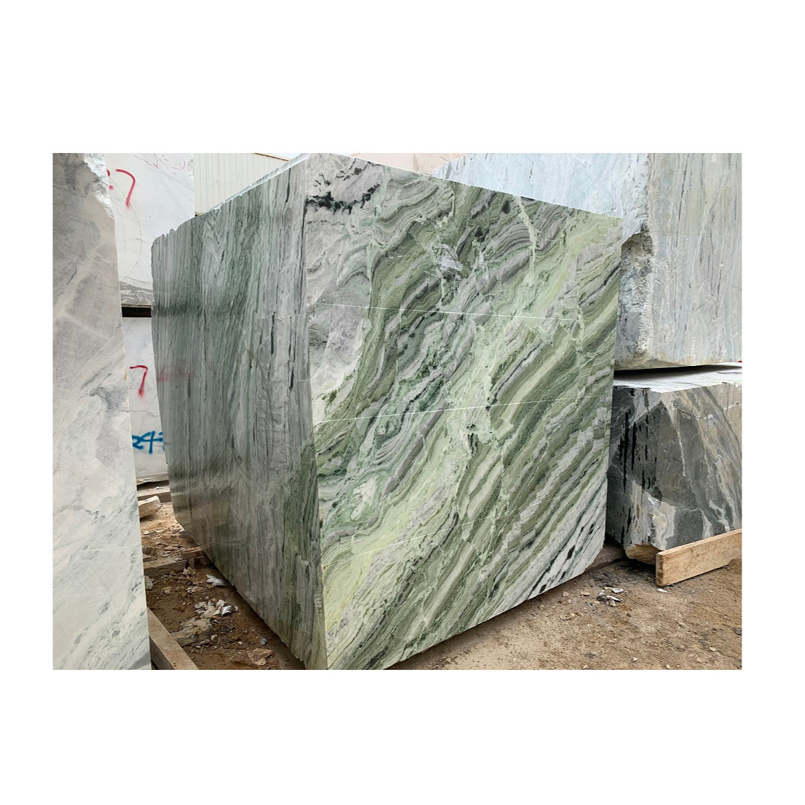 Marble Block Raw Material Green Marble  Cold Ice Jade Emerald  Marble Stone Block For High End Decoration