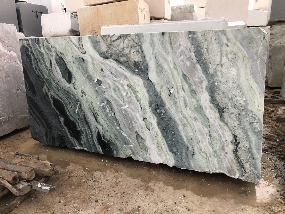 Marble Block Raw Material Green Marble  Cold Ice Jade Emerald  Marble Stone Block For High End Decoration