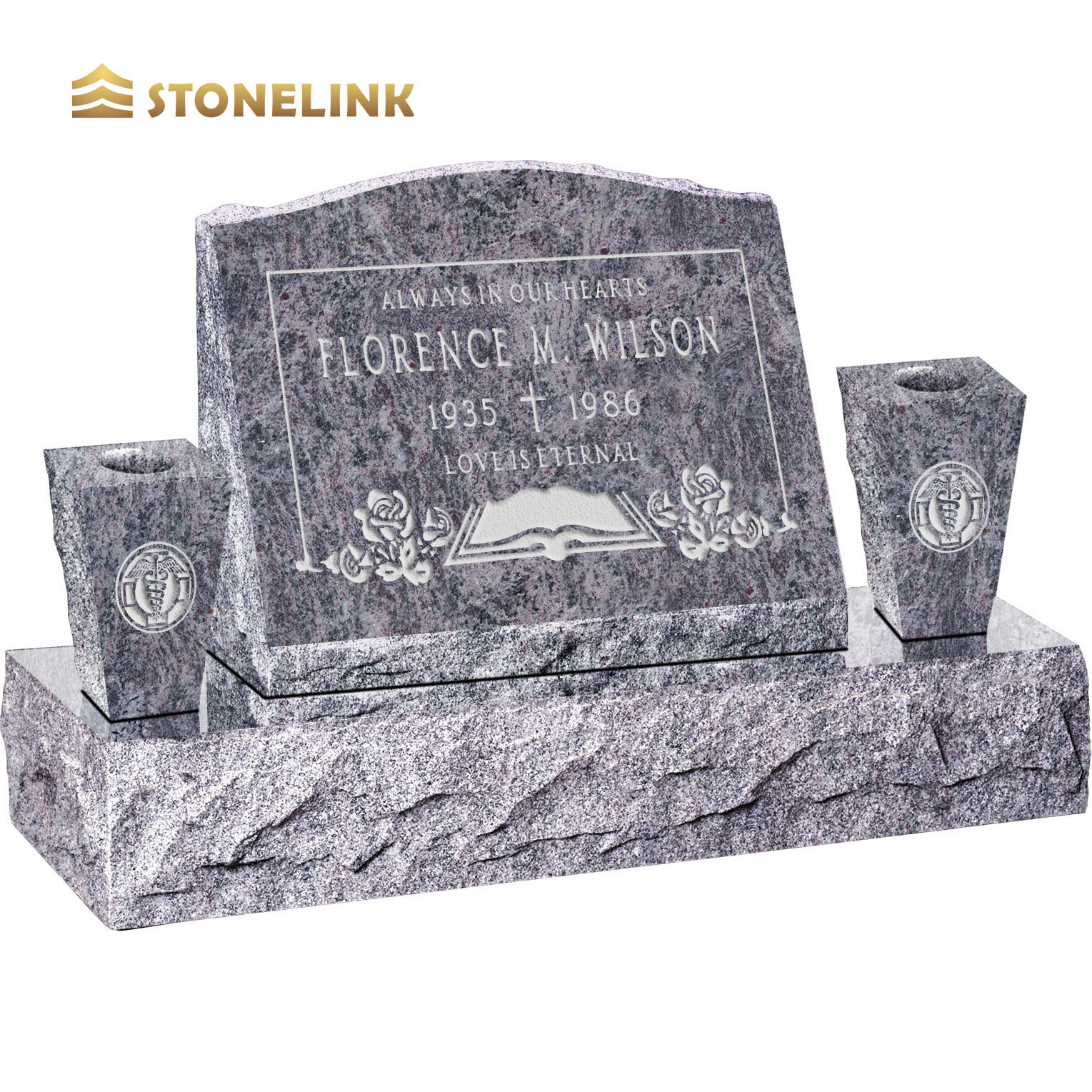 OEM ODM custom design wholesale price granite stone tombstone with vase headstone for graves