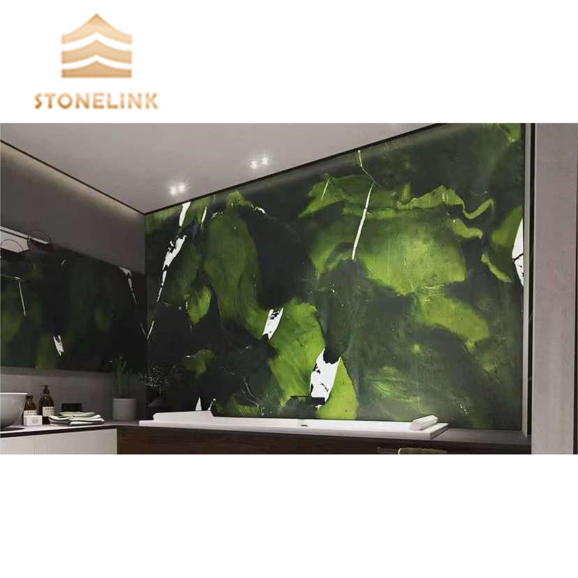 luxury decoration avocado green quartzite slabs green marble for bathroom wall tiles