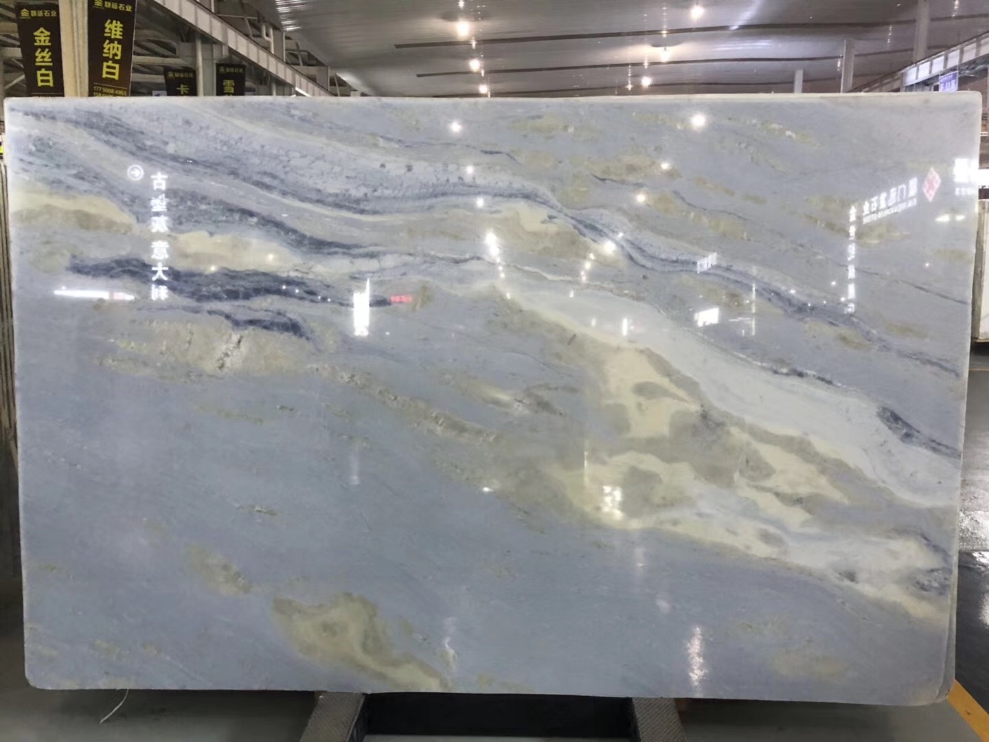 Wholesale blue marble slabs translucent blue sky marble tiles backlit light wall background decoration