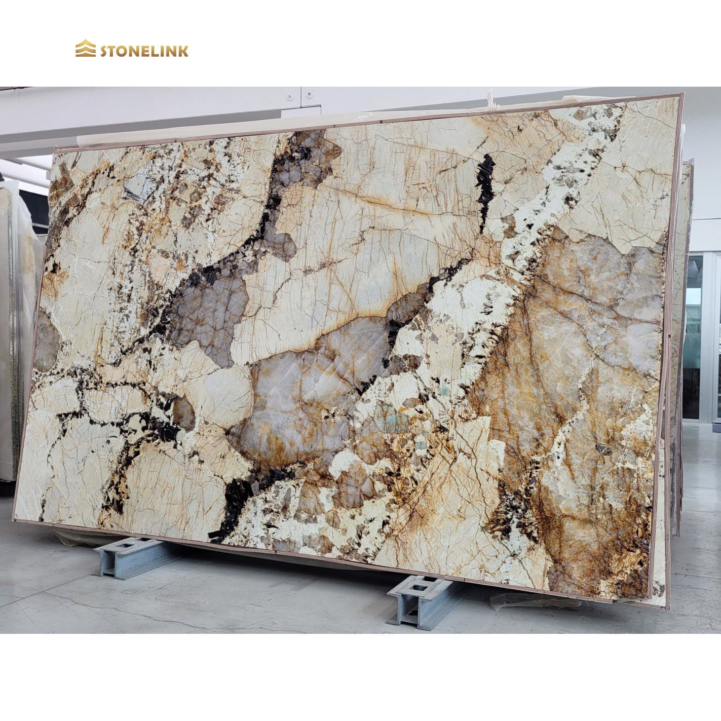 Stonelink Wholesale Price Brazil Luxurious White Natural Patagonia Quartzite Wall Panel Translucent Pandora Marble Slabs Tiles