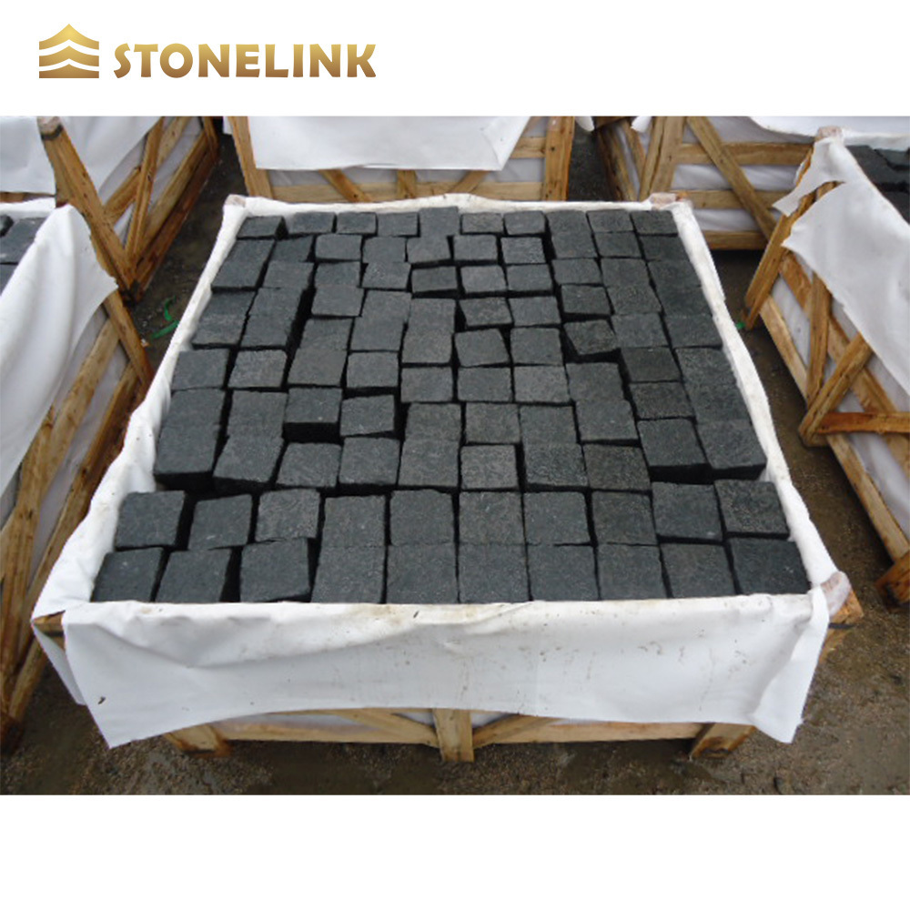 Factory Direct Price Solid G684 Black Basalt Cube Stone Cobblestone for Roads Paving