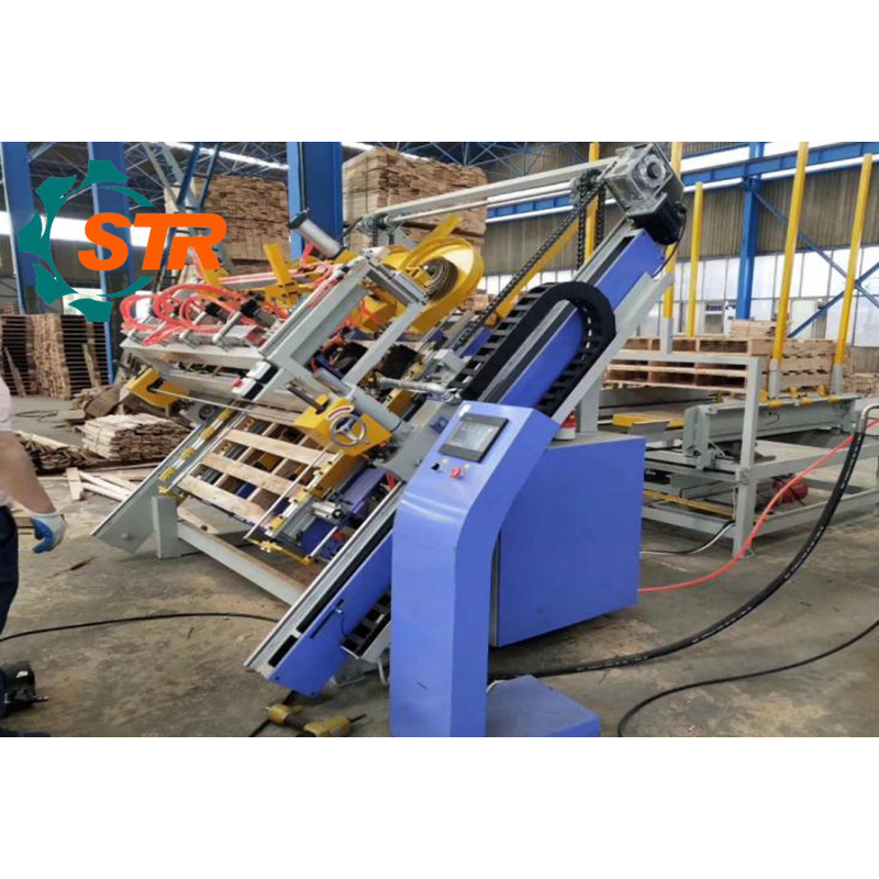 STR Wooden Pallet Nailing Machine Epal Horizontal With Stacking Pallet Making  Machine Pallet Assembly