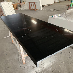 Black with white veins quartz countertops for kitchens and kitchen island tops customized