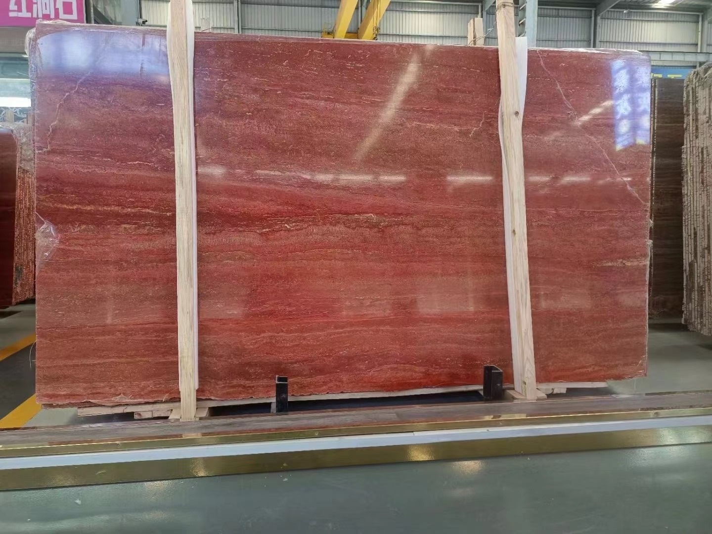 Red travertine slabs custom floor stone tiles red marble slab travertine stone slab wholesale