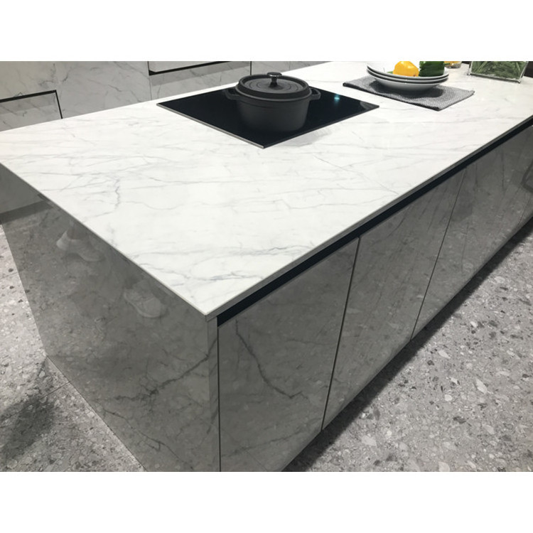 Grey Ceramic Porcelain Tiles Sintered Stone Countertop Kitchen Cabinet