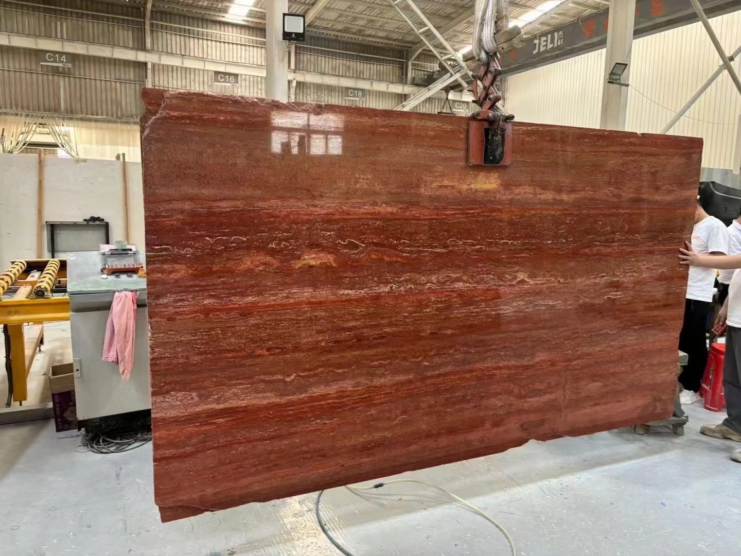 Red travertine slabs custom floor stone tiles red marble slab travertine stone slab wholesale