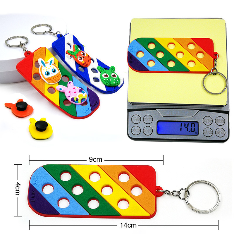 Wholesale Promotional Gift Key Chain Pendant Cartoon Croc Charms DIY Hole Key Plate EVA Croc Keychain