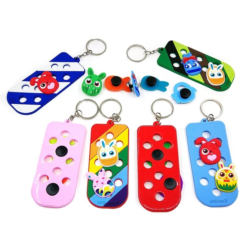 Wholesale Promotional Gift Key Chain Pendant Cartoon Croc Charms DIY Hole Key Plate EVA Croc Keychain