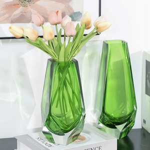 Handmade Mouthblown Art Glass Flower Vase Mini Bud Shape Tabletop Decor Centerpieces Solid Color Flower Vases