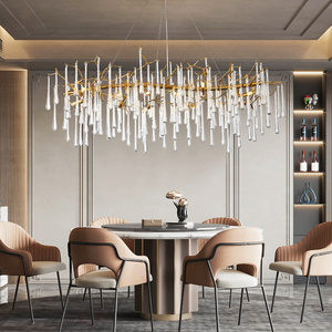 Contemporary Luxurious Water Drop Customize Rustic Handmade Interior Led Light Dining Table Chandelier