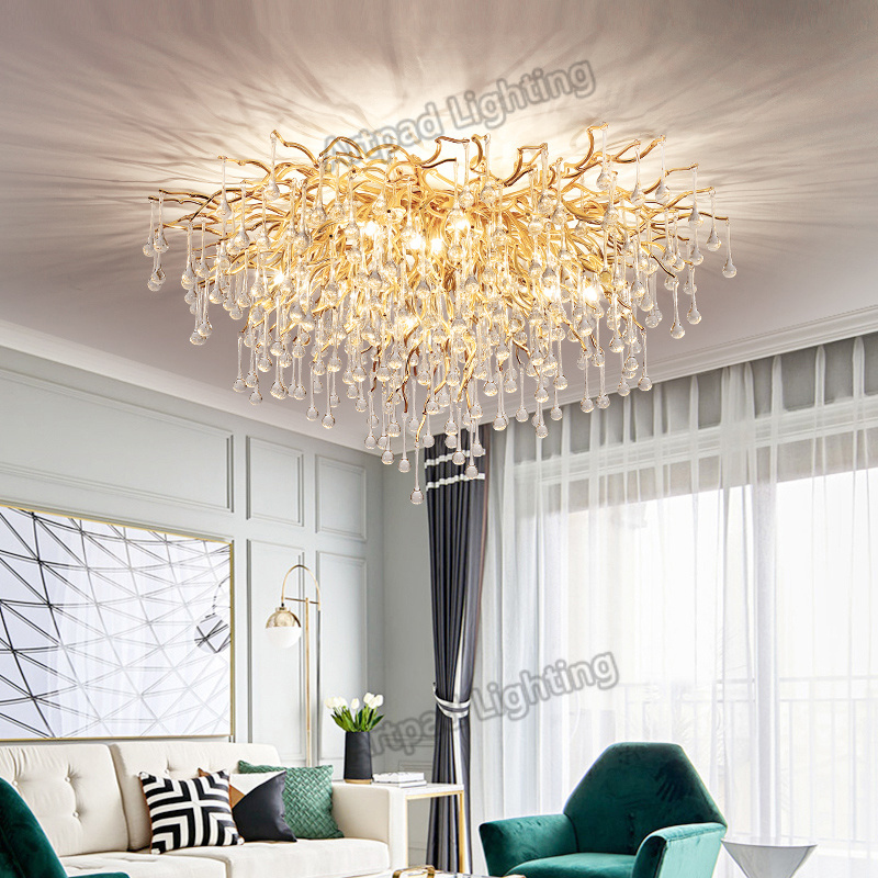 Nordic Luxury Rain Drop Flush Mount Art Design Pendant Light Hallway Stair Foyer Chandelier Modern