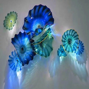 Hand Blown Glass Wall Sconce Light LED Bulbs Modern Design Stained Glass Art Wall Lamps