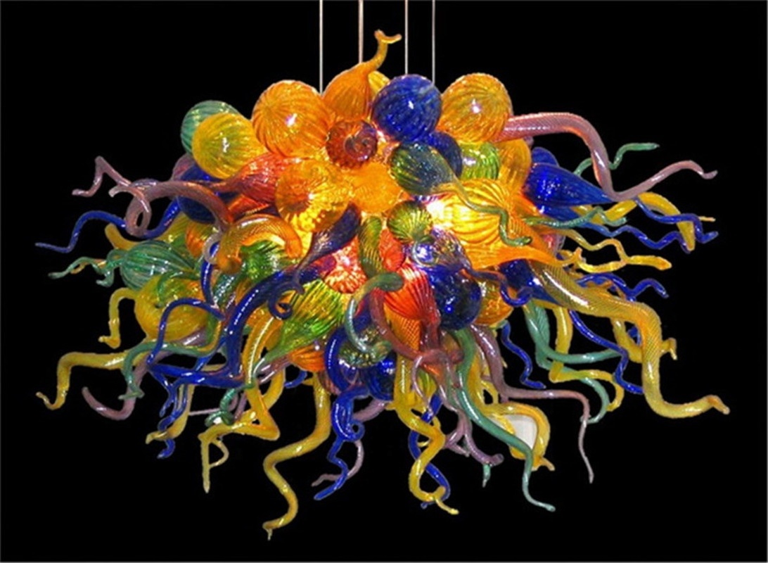 Handmade Glass Pendant Lights Modern Murano Glass Luxury Art Deco Chihuly Style Chandelier