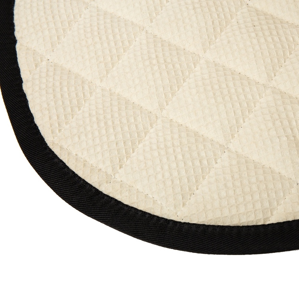 Factory OEM high quality custom satin fabric equestrian quilted english riding dressage horse saddle pads with logo