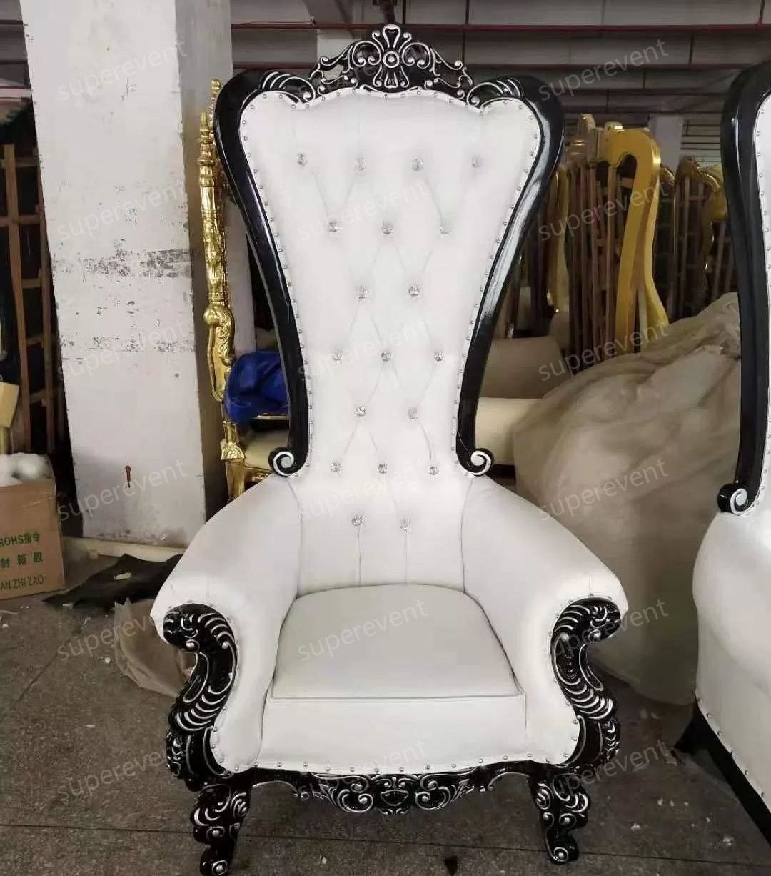 Wholesale hotel luxury Throne chair Event gold white Wedding Throne chair royal King And Queen Throne Chairs for groom and bride