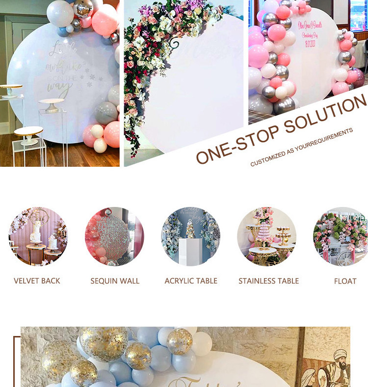 Round Acrylic Backdrop White Acrylic Backdrop Stand Wedding Board For Events Decoration With Party Balloon