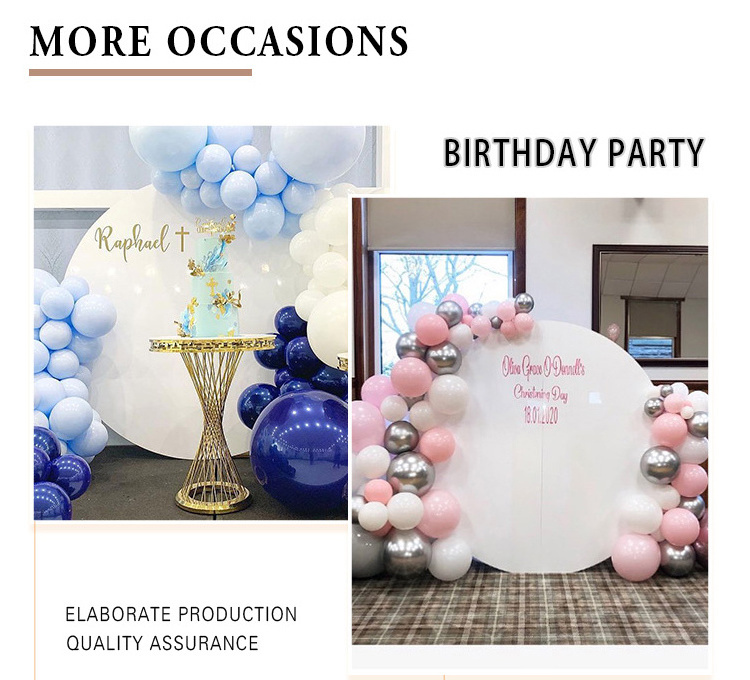 Round Acrylic Backdrop White Acrylic Backdrop Stand Wedding Board For Events Decoration With Party Balloon