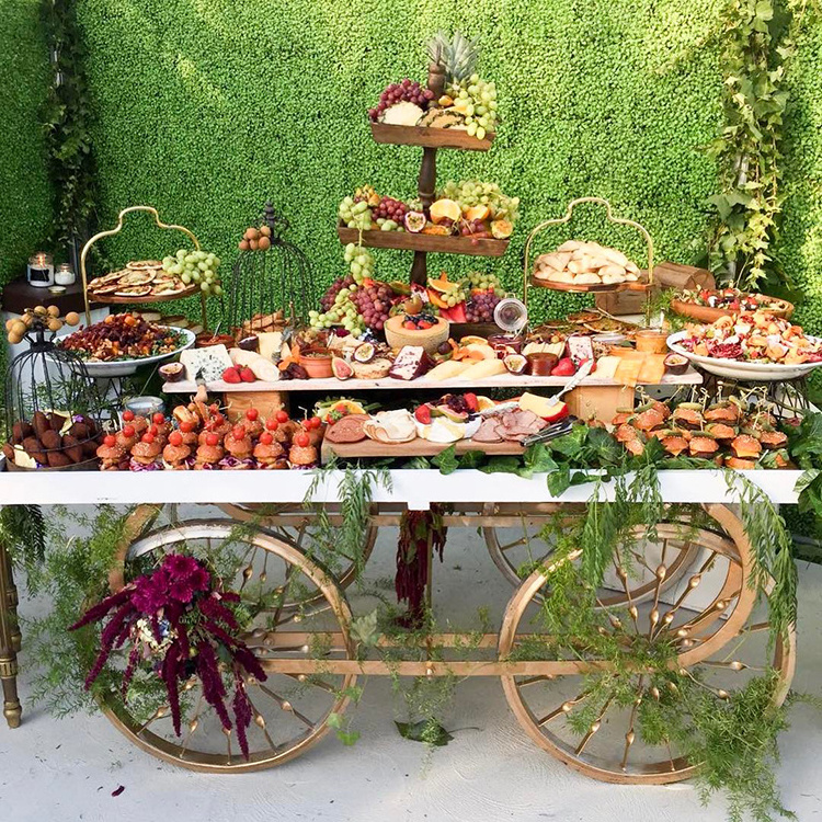 Wedding Pink Metal Sweet Candy Cart Flower Display