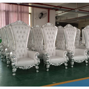 wholesale throne royal chairs King and queen high back cheaper gold throne chairs royal luxury wedding chair for groom and bride