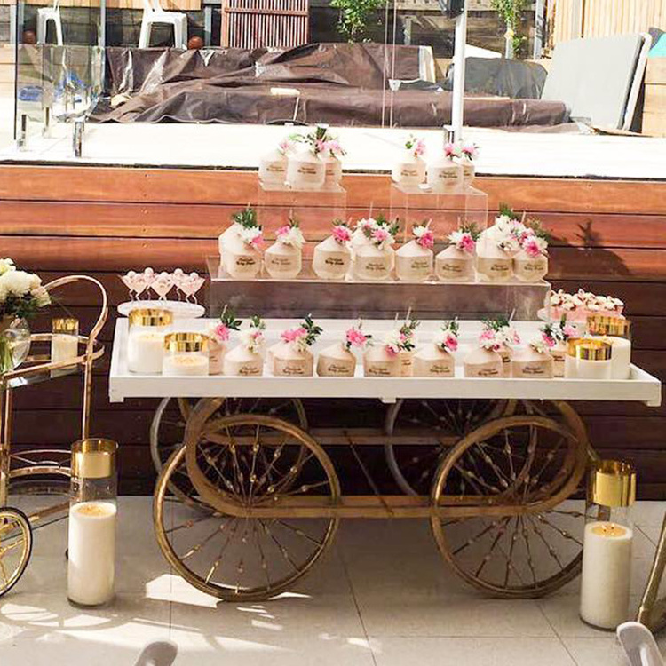 Wedding Pink Metal Sweet Candy Cart Flower Display