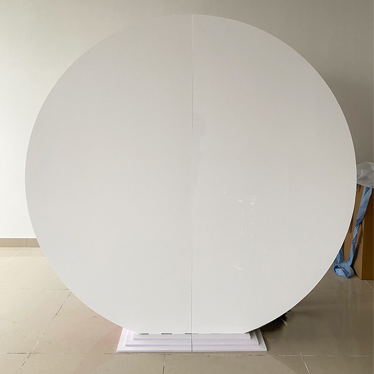 Round Acrylic Backdrop White Acrylic Backdrop Stand Wedding Board For Events Decoration With Party Balloon