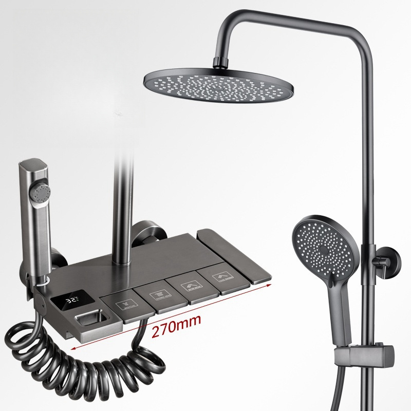 Exposed Gun Grey Piano Bathroom shower set Bathroom Shower System Bathroom Shower faucets