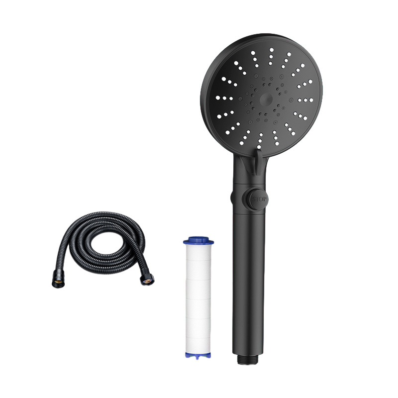 Wholesale bathroom modern abs round silver mist massage pressurized shower head 6 filtered shower head with hose and bracket